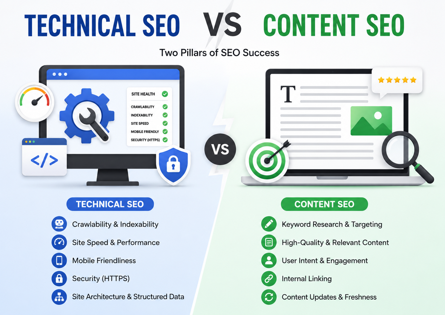 Technical SEO vs Content SEO