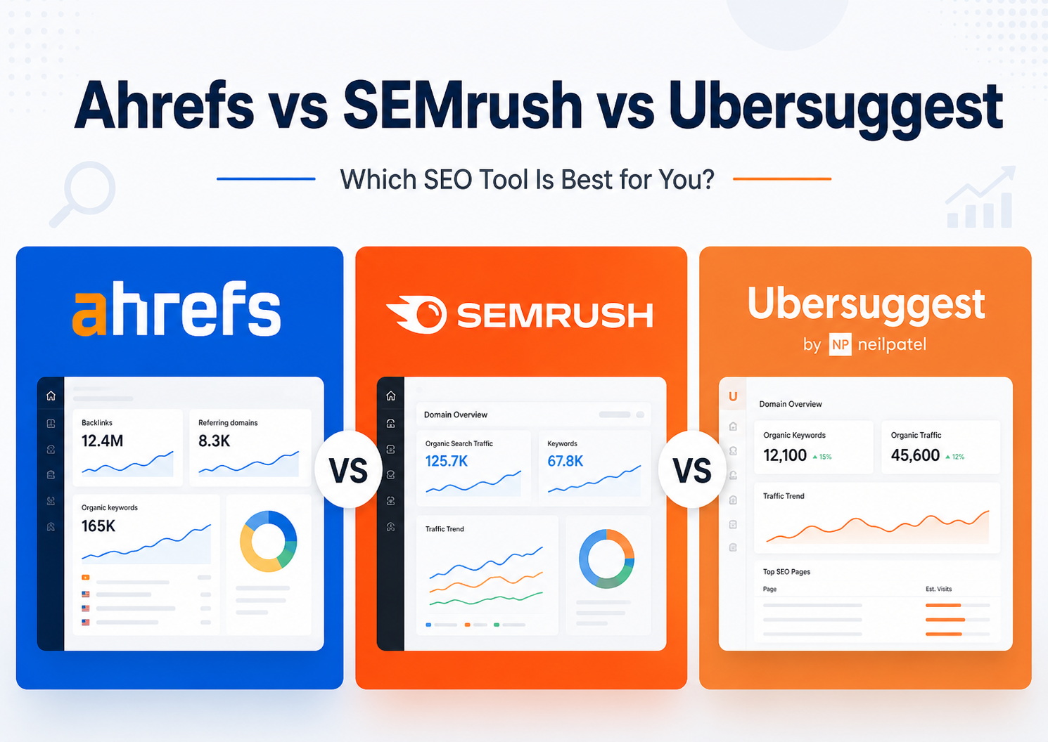 Ahrefs vs SEMrush vs Ubersuggest