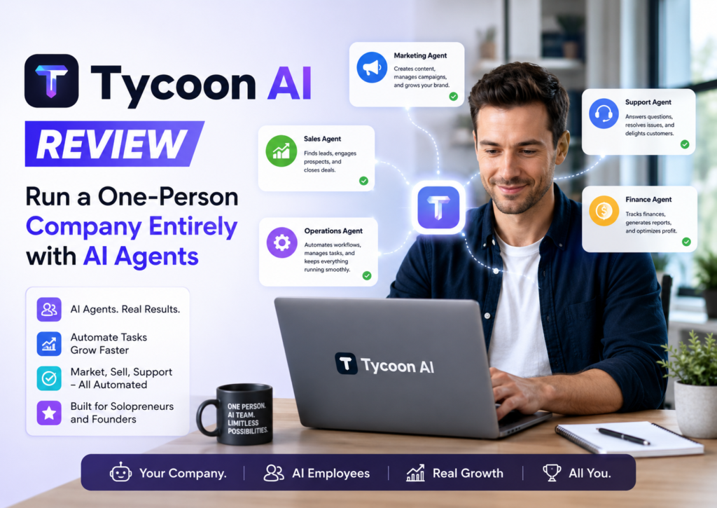 Tycoon AI Review - Run a One-Person Company Entirely with AI Agents